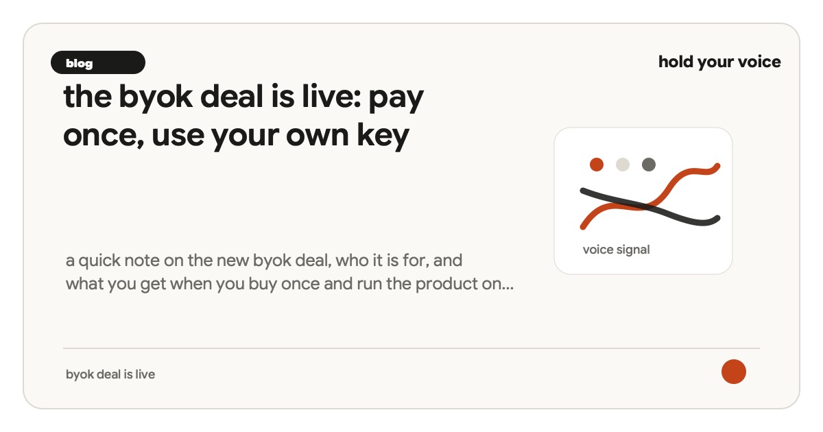 the byok deal is live: pay once, use your own key