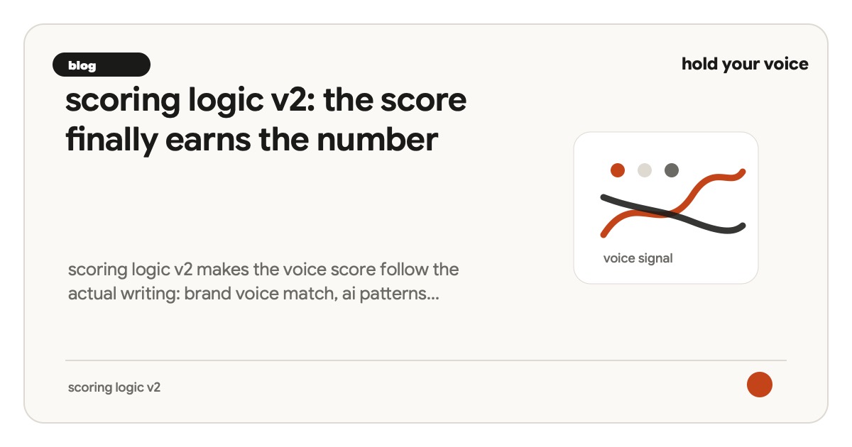 scoring logic v2: the score finally earns the number